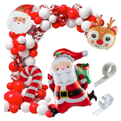 Girlanda balonowa BOŻE NARODZENIE święta zestaw dekoracji Mikołaj Rudolf