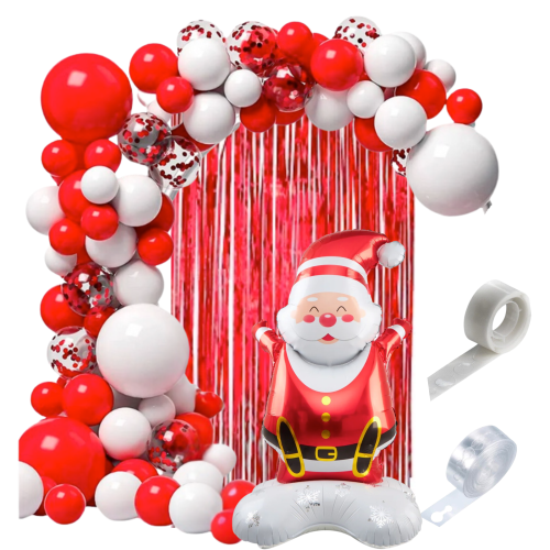 Girlanda balonowa czerwona na Boże Narodzenie Mikołajki Bałwan z taśmą