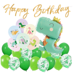 Zestaw balonów DINOZAURY na Urodziny dekoracje Baner Happy Birthday T-TEX