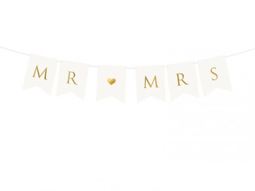 Baner Mr Mrs, biały, 15 x 85 cm.jpg