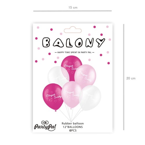 Balony na Chrzest Święty różowe 12cali 6szt11.jpg
