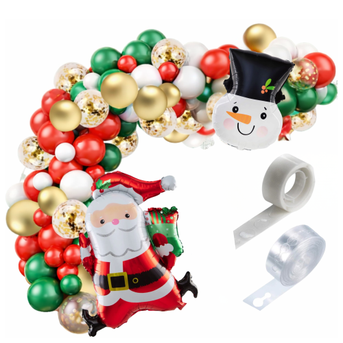 Girlanda balonowa Boże Narodzenie czerwono zielona taśma Wigilia dekoracje