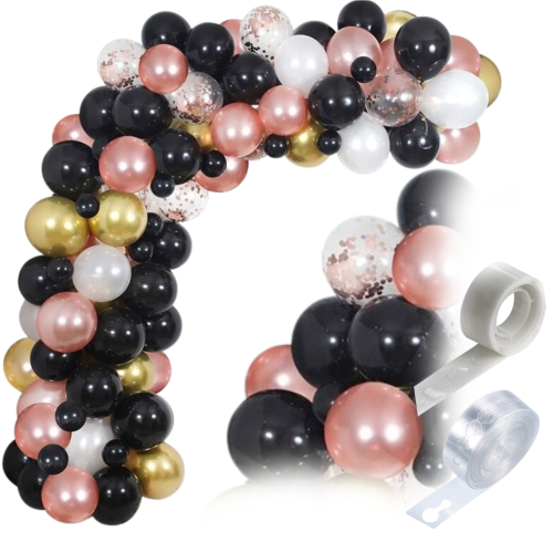 Girlanda balonowa SYLWESTER damski Karnawał Studniówka 18stka taśma kropki.png