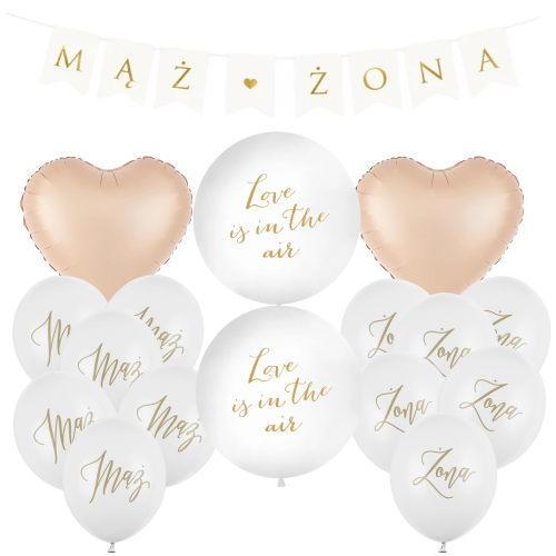 Balony Ślub Wesele Plener Rocznica Ślubu Mąż Żona Love is in the air Baner.png