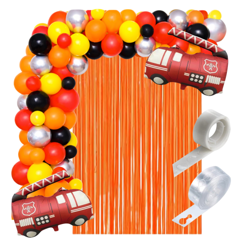 Girlanda balonowa STRAŻ POŻARNA na Urodziny Chłopca Kurtyna foliowa 100x200 balonowa.png