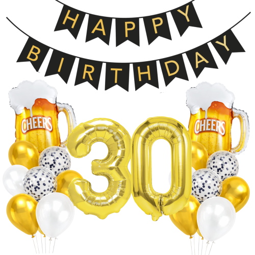 Zestaw balonów Urodziny męża FACETA Baner Happy Birthday Kufel cyfry 0-99.png