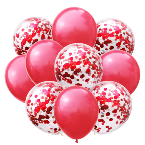 Bukiet balonów czerwonych z konfetti na Walentynki.png