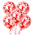 Balony lateksowe z konfetti czerwonym 5szt duże Dekoracje na Walentynki Hel