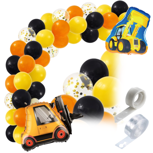 Girlanda balonowa Urodziny chłopca Koparka Mały Budowniczy 2 urodziny