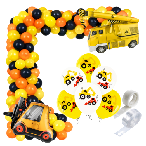 Girlanda balonowa BUDOWA urodziny chłopca Dźwig Koparki Pojazdy Budowlane.png
