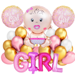 Balony BABY SHOWER dziewczynka powitanie w domu girl Zestaw balonów ROCZEK