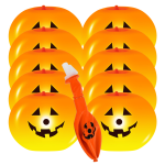 Balony Dynie świecące Halloween 10 sztuk Dzień Dyni balony lateksowe 25cm