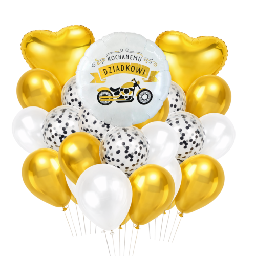 Prezent Dzień Dziadka Zestaw Balonów Kochanemu Dziadkowi Balony serca HEL