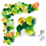 BALONY SAFARI Roczek Zestaw Girlanda balonowa Zoo zielona Tygrys Lew taśma