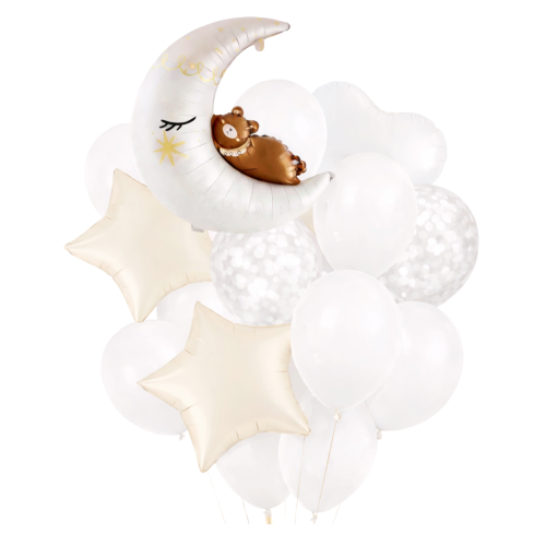 Zestaw balonów Witaj W Domu Chrzest Baby Shower Dziewczynki księżyc BOHO.png
