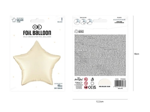 Balon foliowy Gwiazda matowy kremowy 18cali11.jpg