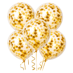 Balony lateksowe z konfetti złotym 12 cali 5 szt