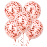 Balony lateksowe z konfetti Rose Gold 12 cali 5 szt