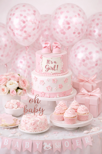 inspiracja balony z konfetti różowym