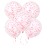 Balony lateksowe z konfetti różowym 12 cali 5 szt