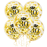 Balony lateksowe z konfetti na 30stkę 12 cali 5 szt