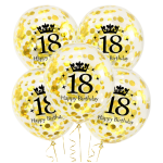 Balony lateksowe z konfetti na 18stkę 12 cali 5 szt