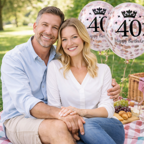 Balony lateksowe z konfetti rose gold na 40stkę 5 szt inspiracja.png