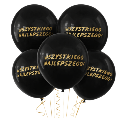Balony WSZYSTKIEGO NAJLEPSZEGO czarne z nadrukiem Zestaw balonów Urodziny.png