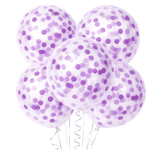 Balony lateksowe z konfetti Fioletowym 12 cali 5 sztuk.png