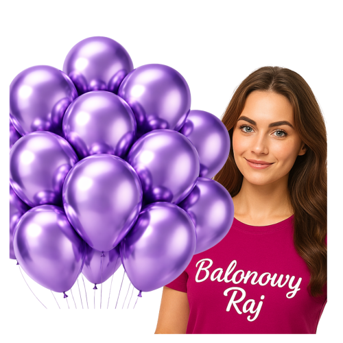 BALONY fioletowe chrom 20 sztuk 30 cm zestaw 18stka Halloween Urodziny hel