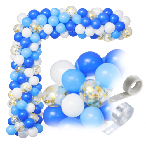 Girlanda balonowa urodzinowa niebieska ROCZEK CHŁOPCA DZIECKA zestaw taśma.png