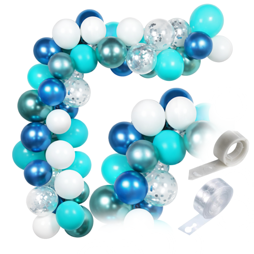 Balony urodzinowe Morskie girlanda balonowa 50 szt taśma Syrenka Ocean.png