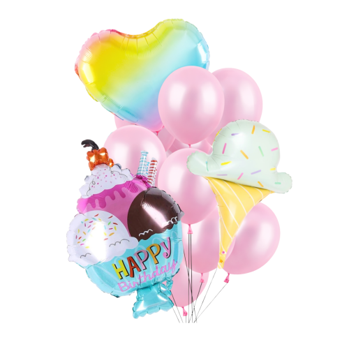 Zestaw balonów Cukiernik Słodkie urodziny Lód Deser Balony Tłusty czwartek