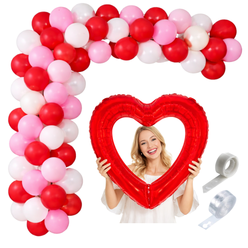 Girlanda balonowa Walentynki Baner Ramka do zdjęć Selfie Zestaw balonów.png