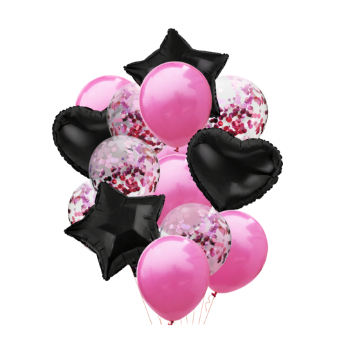Balony fuksja zestaw balonów Roczek Urodziny Dzień Mamy Prezent HEL serce️.png