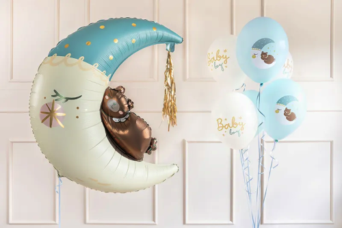 Balony 30 cm, Baby boy, mix księżyc.png