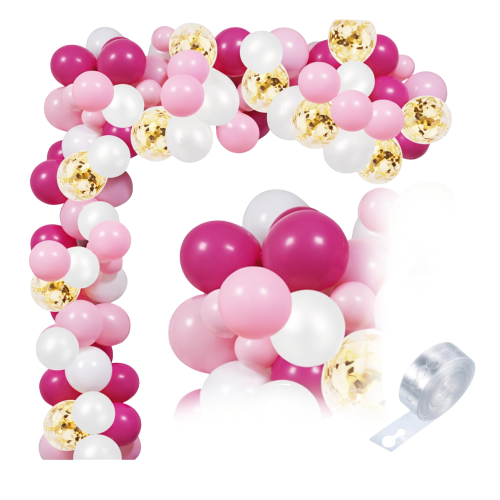 Girlanda balonowa Dzień Kobiet Balonowy Raj taśma fuksjowa Dzień Mamy