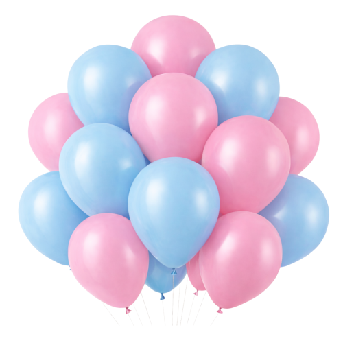 Dekoracje balonowe Baby Shower 20 sztuk 30cm 12 cali Błękitne różowe DUŻE.png