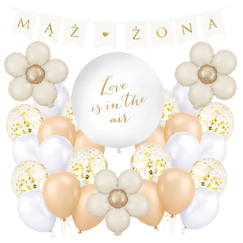 Balony na wesele Rocznica Ślubu Zaręczyny Dekoracje weselne Maż Żona Baner.png