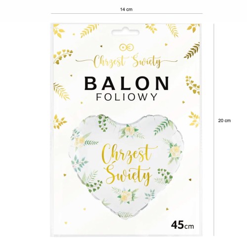 Balon foliowy serce Chrzest Święty 45cm.jpg