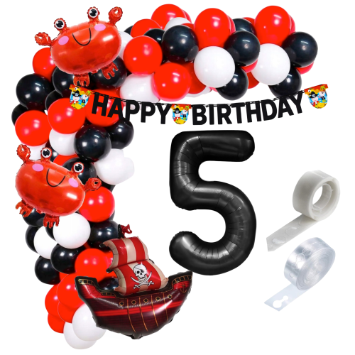 Girlanda balonowa PIRACI urodziny Pirackie Baner Happy Birthday Statek Pirat