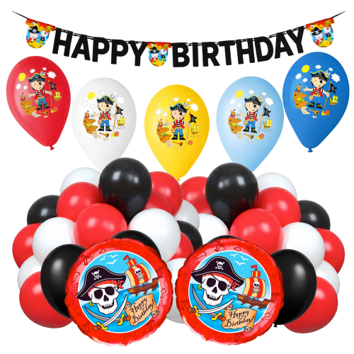 BALONY Piraci Zestaw balonów urodziny Pirat Kapitan HAK baner Urodzinowy.png