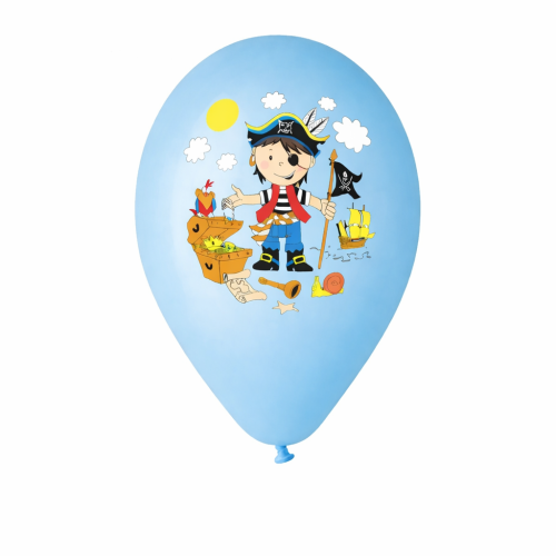 balon lateksowy z nadrukiem Piraci niebieski.png