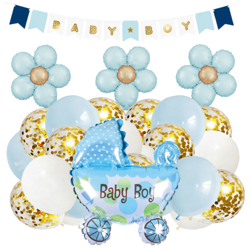 BALONY witaj w domu Powitanie syna chłopca Zestaw balonów baby boy baner.png