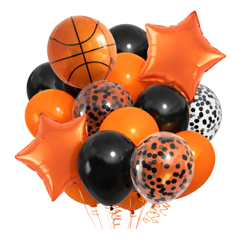 Zestaw balonów dla koszykarza Piłka do Kosza Koszykówka balony urodziny hel.png