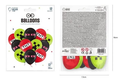 Balony 12cali kolorowe gamingowe 12szt1111.jpg