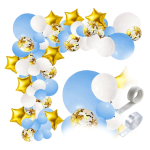 Girlanda balonowa Komunia Święta Chłopca niebiesko złota Chrzest zestaw