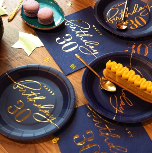 Serwetki Happy Birthday 30 granatowe 10szt..jpg
