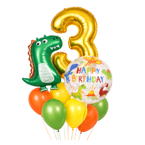 Balony z dinozaurami Urodziny cyfra złota 100cm 0-9 Bukiet balonów na HEL.png
