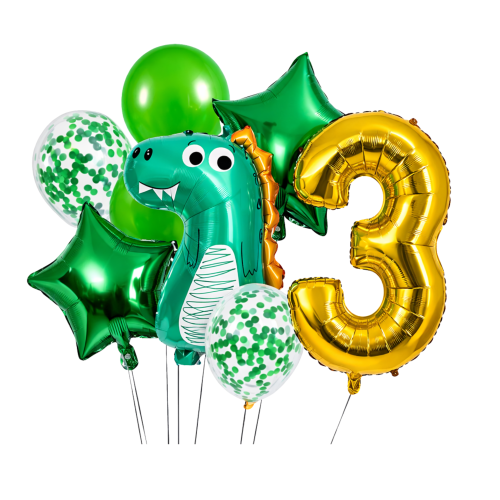Balony Dinozaur urodzinowe cyfra złota 100cm 0-9 DOWOLNA na hel zestaw.png